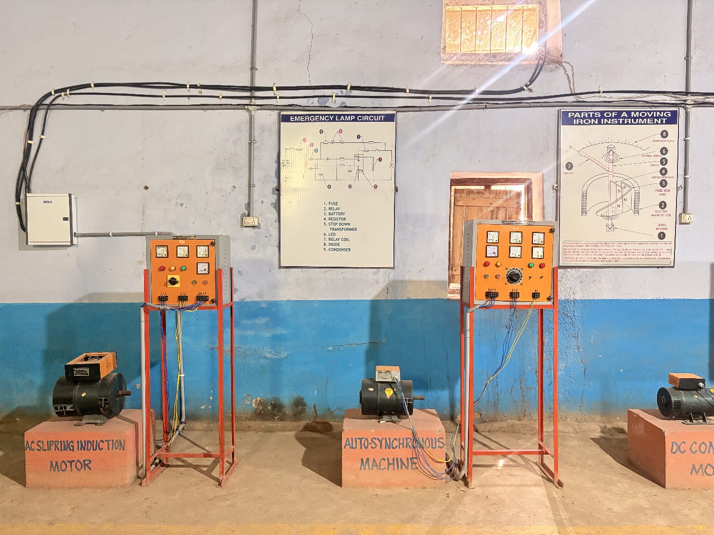 Electrical machine experiment station in lab